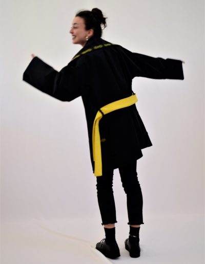 Imper kimono noir et jaune